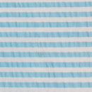 Tecido às Riscas Brancas para Calções de Banho | Azul Céu - texland