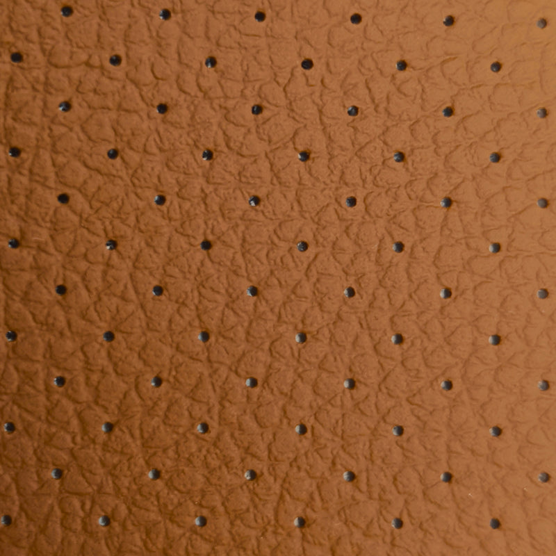 Rei'itetty synteettinen nahka | Dark Camel Perforated Synthetic Leather