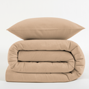 Capa de Edredão Flanela 260x220+40 | Edredom King Size Bege Areia