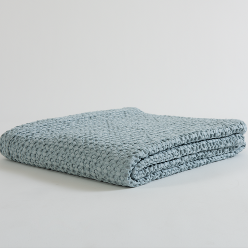 Colcha Cama Casal Efeito Miniwaffle  240x260 | Azul Claro