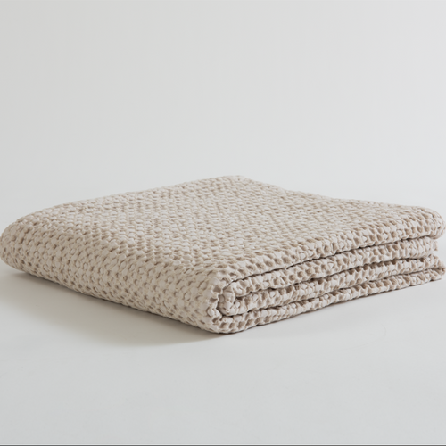 Colcha Cama Casal Efeito Miniwaffle  240x260 | Bege