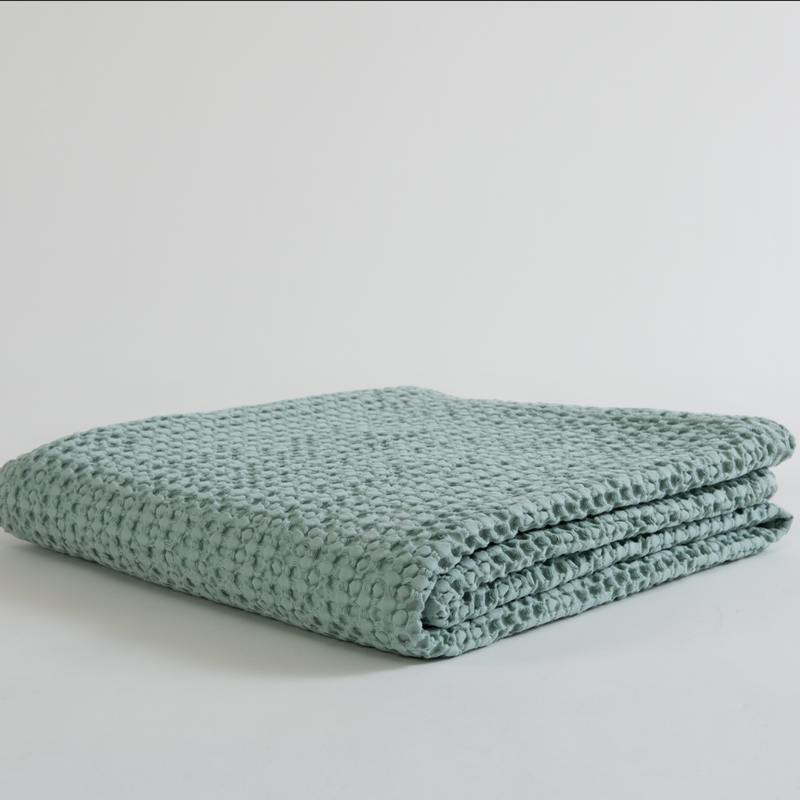 Bedspread Double Size Miniwaffle Effect 240x260 | COZY  | Water Green