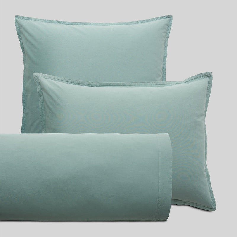 Fronha para Almofada 100% Algodão Stonewash Verde Água | 43x185
