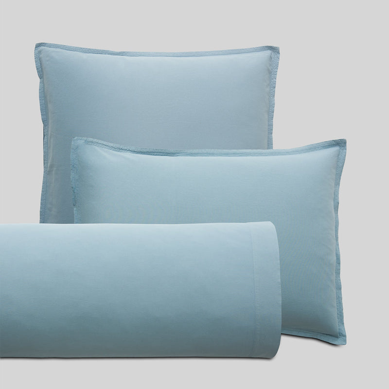 Pillowcase with Double Topstitching 65x65 Stonewash | STON | Blue
