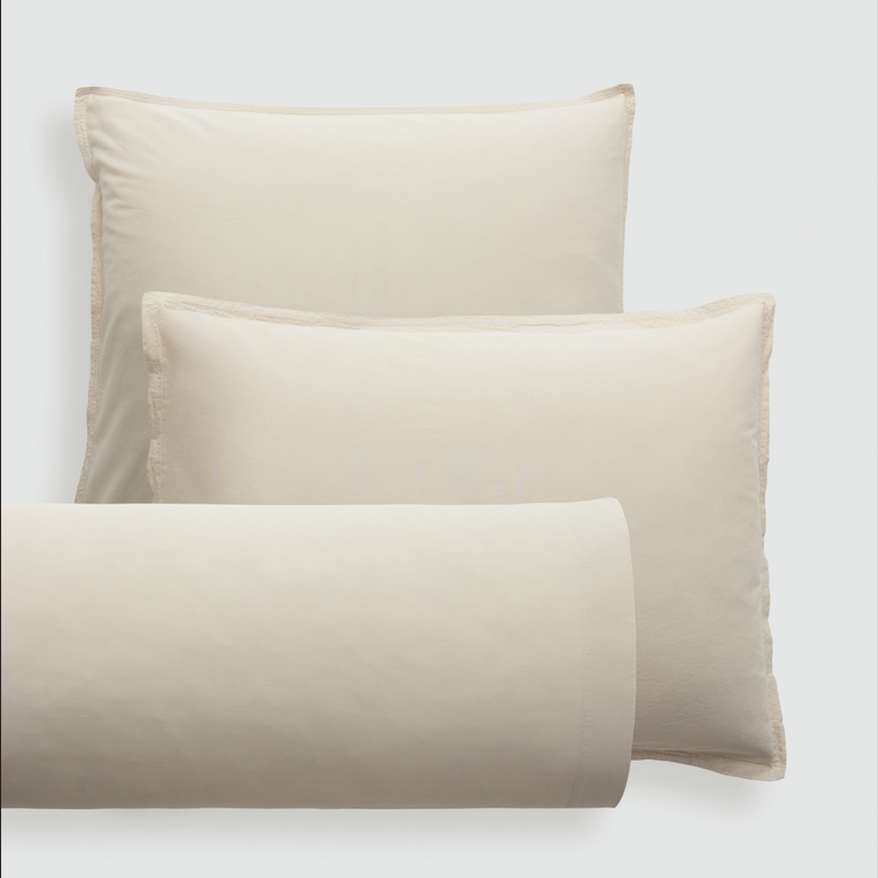 Pillowcase with Double Topstitching 65x65 Stonewash | STON | Beige