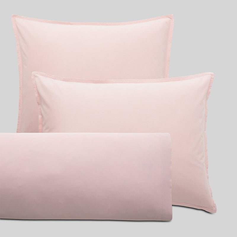 Pillowcase with Double Topstitching 65x65 Stonewash | STON | Pink