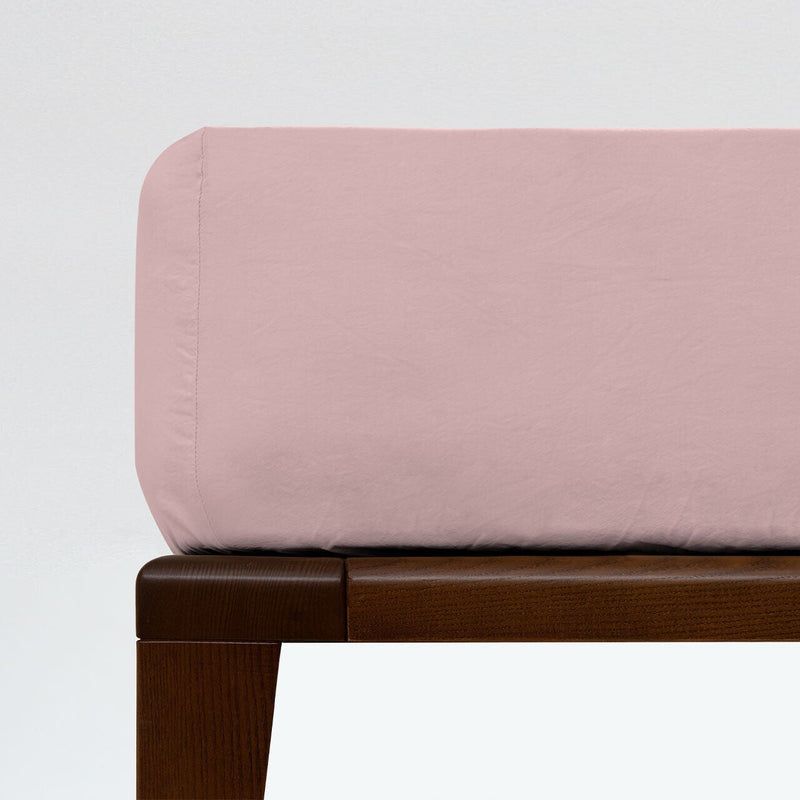 Lençol de Baixo Algodão Rosa com Elástico 140x190 | STON