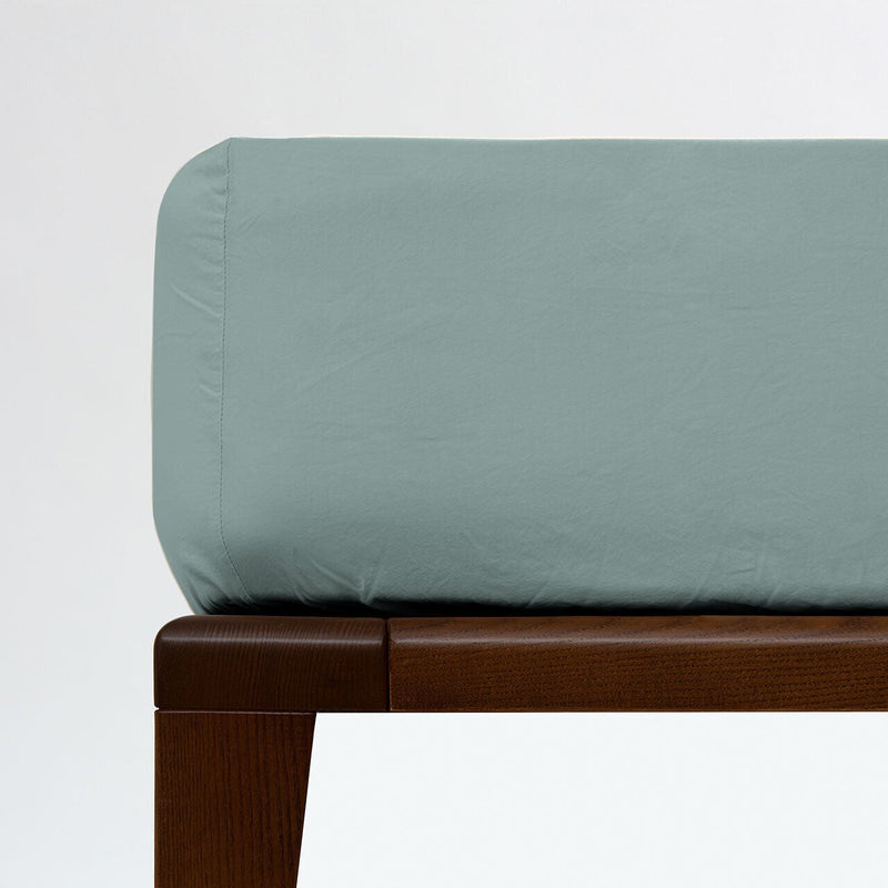 Lençol de Baixo Algodão Verde Água com Elástico 160x200 | STON