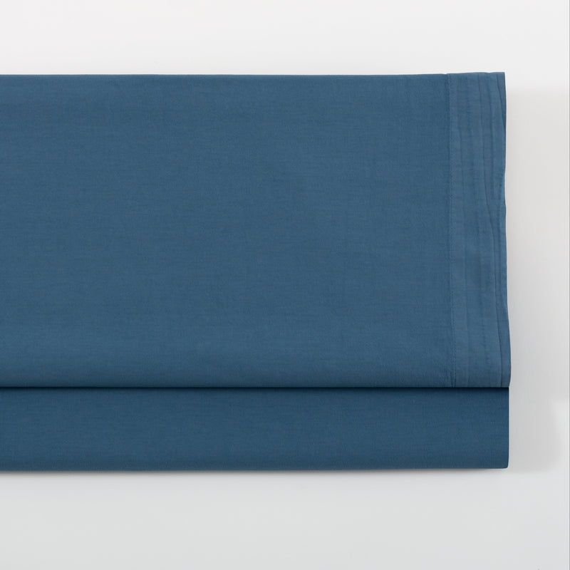 Lençol de Cima 100% Algodão Stonewash 240x300 | Azul Escuro