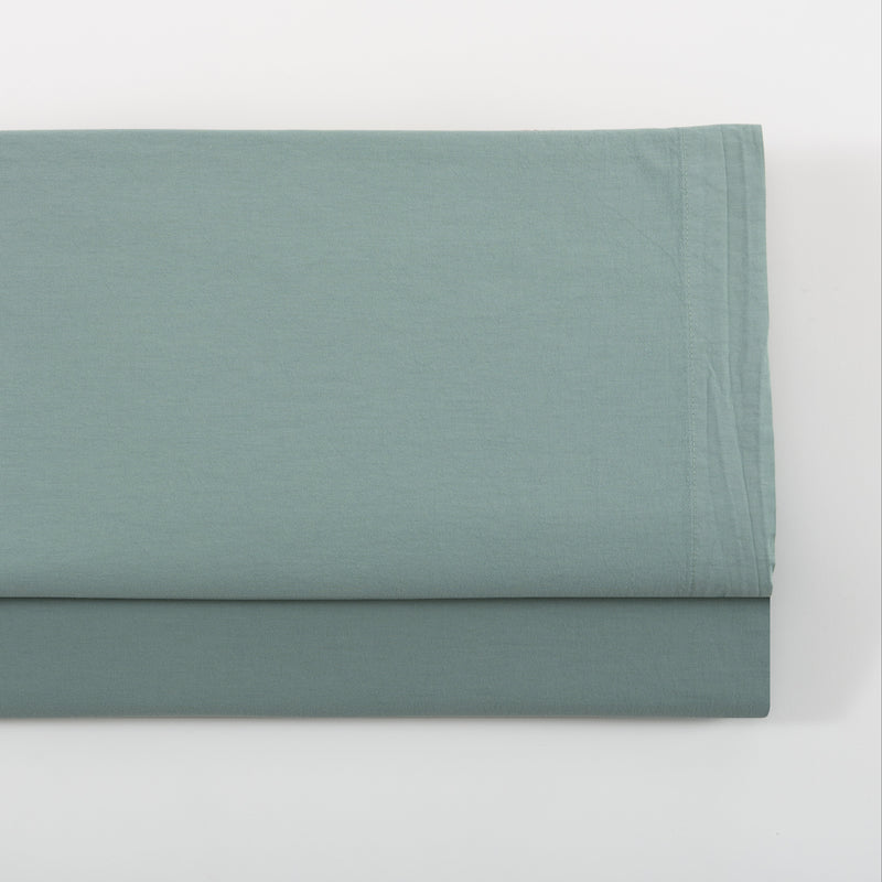Flat Sheet 100% Cotton Stonewash 270x300 | STON | Water Green 