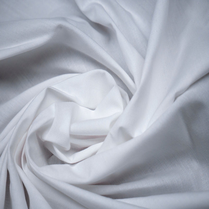 Percale lakenstoff 400 tråder | 100 % bomull 3m - Hvit _ Texland